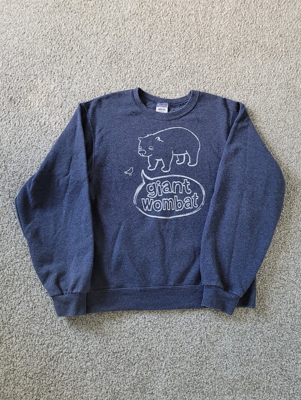 Blue Giant Wombat Crew Neck Sweatshirt | Size Small | Jerzees